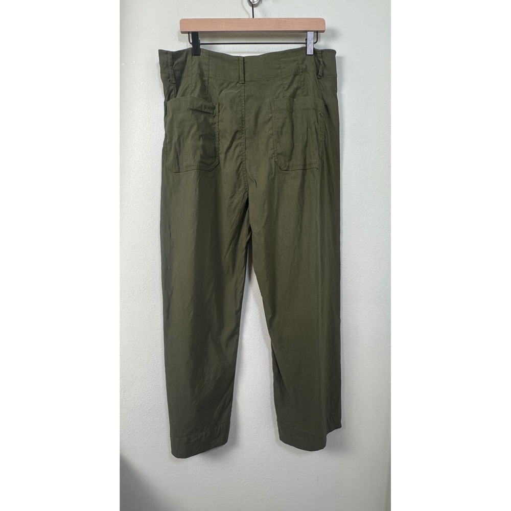 Maeve Anthropologie The Colette Wide Leg Pants Green Linen Blend Size 34T Tall - Picture 5 of 10
